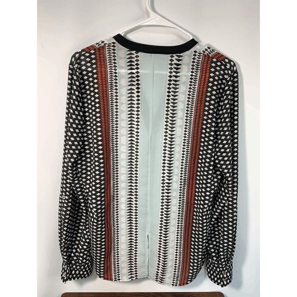 Sanctuary Long Sleeve V Neck Sheer Blouse Size Medium - Picture 2 of 9